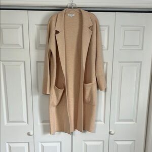 J. Crew Tan Cardigan Sweater with Lapel Collar